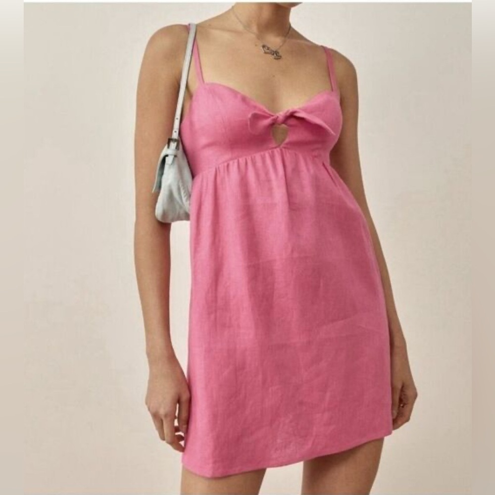 Reformation Ryland Linen Mini Dress, Size 6‎